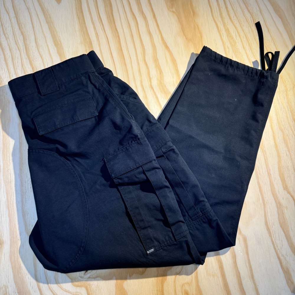 5.11 Tactical Mens Cargo Pants Navy Blue Multi Pocket Utility Bottoms Size Large